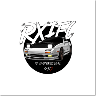 JDM RX-7 [FC] White Black Sun Edition Posters and Art